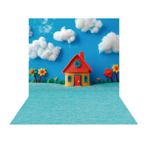 Fundo Fotográfico Casinha Dia das Crianças Tecido 2,20m x 1,50m F1154