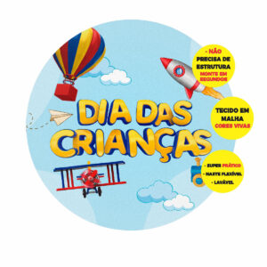 Painel Redondo 3D Dia das Crianças Abre Fácil 1,50m X 1,50m