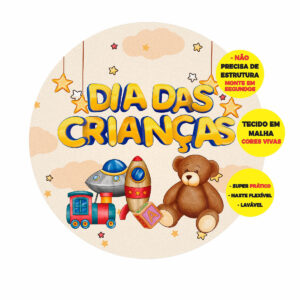 Painel Redondo 3D Dia das Crianças Abre Fácil 1,50m X 1,50m