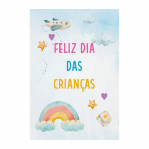 Painel de Festa Retangular 3D Dia das Crianças casadinho 1,50m x 2,20