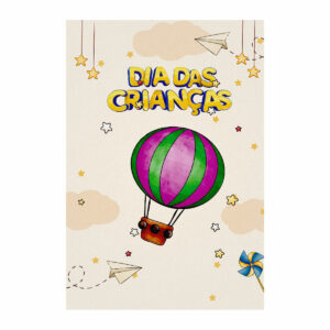 Painel de Festa Retangular 3D Dia das Crianças casadinho 1,50m x 2,20