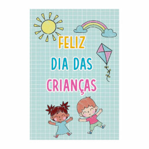 Painel de Festa Retangular 3D Dia das Crianças casadinho 1,50m x 2,20