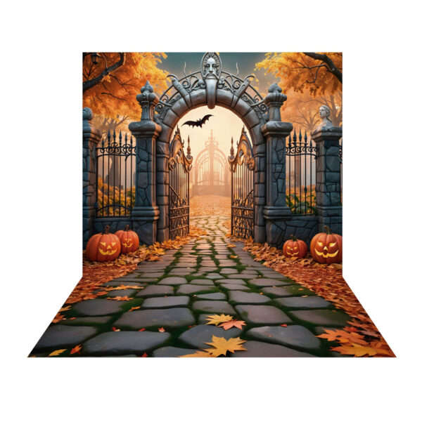 Fundo Fotográfico Halloween Portão Tecido 2,20m x 1,50m F1175