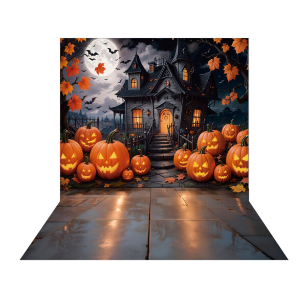 Fundo Fotográfico Halloween Casarão  Tecido 2,20m x 1,50m F1180