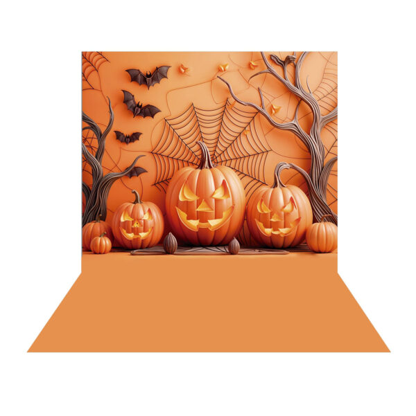 Fundo Fotográfico Halloween Abobora Tecido 2,20m x 1,50m F1186