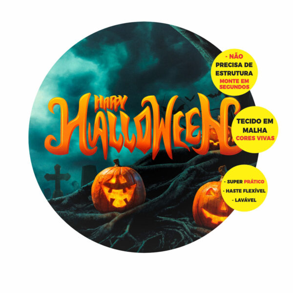 Painel Redondo 3D Halloween Abre Fácil 1,50m X 1,50m