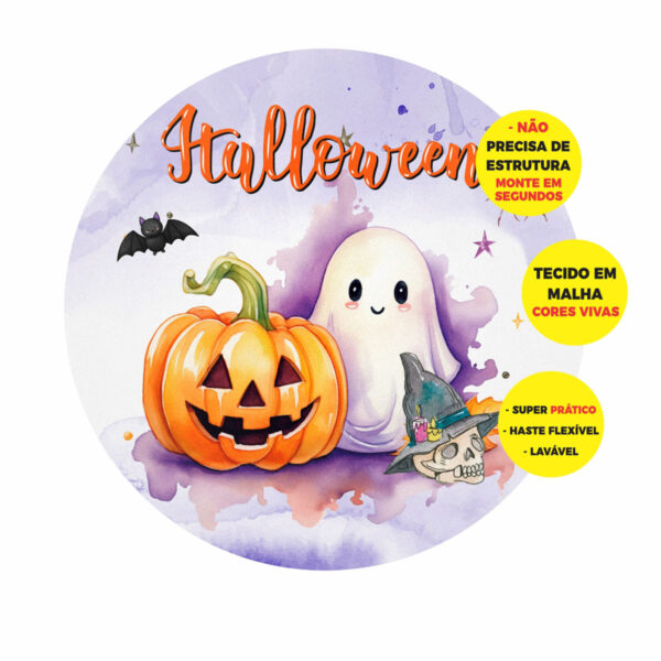 Painel Redondo 3D Halloween Abre Fácil 1,50m X 1,50m