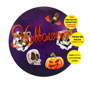 Painel Redondo 3D Halloween Abre Fácil 1,50m X 1,50m