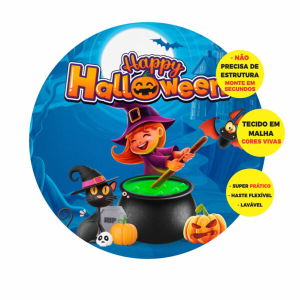 Painel Redondo 3D Halloween Abre Fácil 1,50m X 1,50m