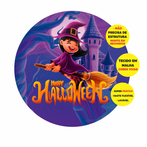 Painel Redondo 3D Halloween Abre Fácil 1,50m X 1,50m