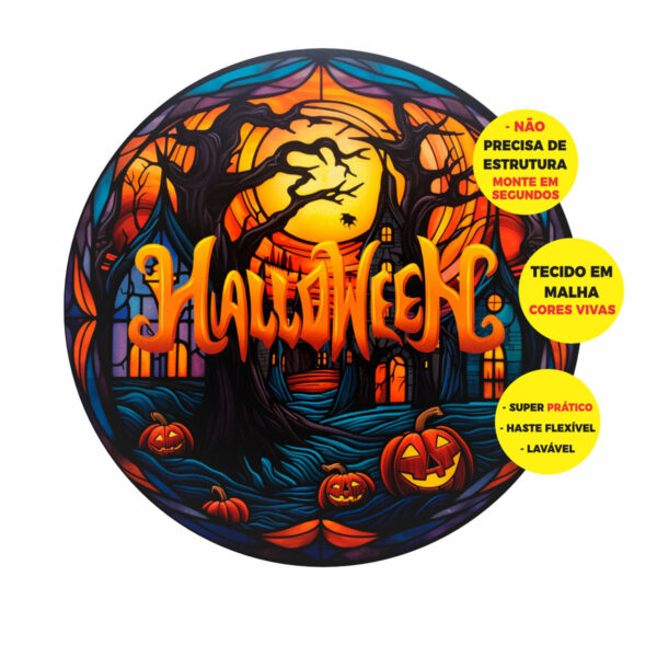 Painel Redondo 3D Halloween Abre Fácil 1,50m X 1,50m