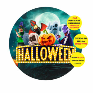 Painel Redondo 3D Halloween Abre Fácil 1,50m X 1,50m