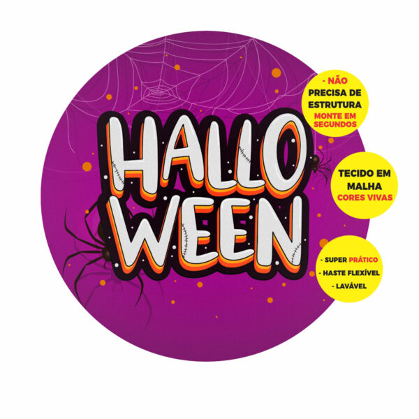 Painel Redondo 3D Halloween Abre Fácil 1,50m X 1,50m