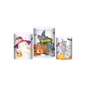 Trio Capa Cilindro Halloween 3D Em Tecido Com Elástico