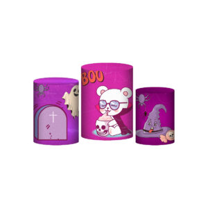 Trio Capa Cilindro Halloween 3D Em Tecido Com Elástico