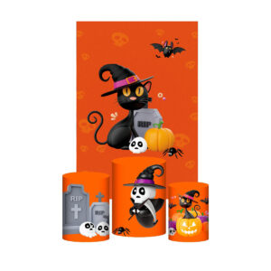 Kit Casado Halloween Trio Capa Cilindro Retangular Tecido