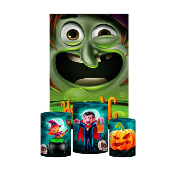 Kit Casado Halloween Trio Capa Cilindro Retangular Tecido