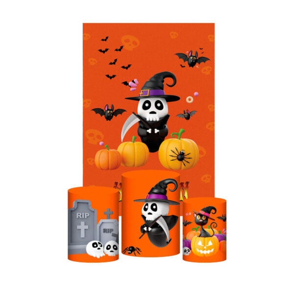 Kit Casado Halloween Trio Capa Cilindro Retangular Tecido