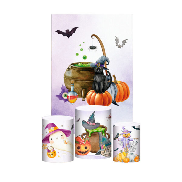 Kit Casado Halloween Trio Capa Cilindro Retangular Tecido
