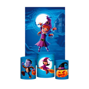Kit Casado Halloween Trio Capa Cilindro Retangular Tecido