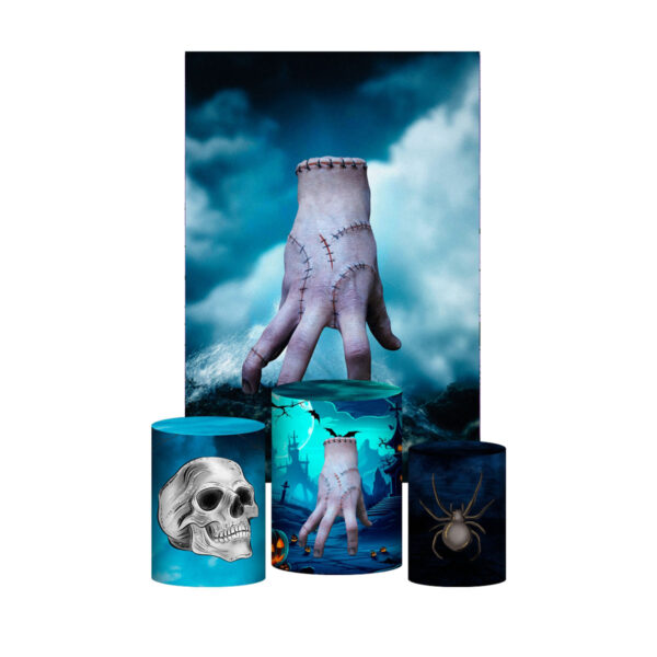 Kit Casado Halloween Trio Capa Cilindro Retangular Tecido