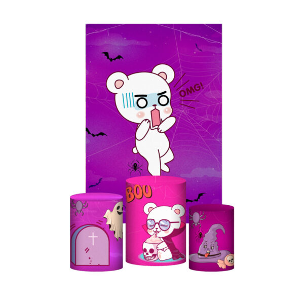 Kit Casado Halloween Trio Capa Cilindro Retangular Tecido