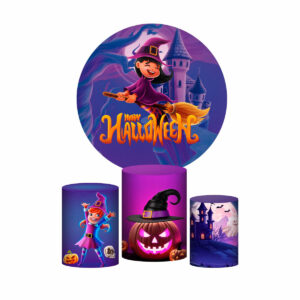 Trio Capa Cilindro + Painel Redondo 3D Halloween 1,50m Veste Fácil