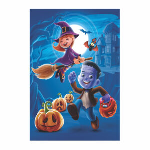 Painel de Festa Retangular 3D Halloween casadinho 1,50m x 2,20