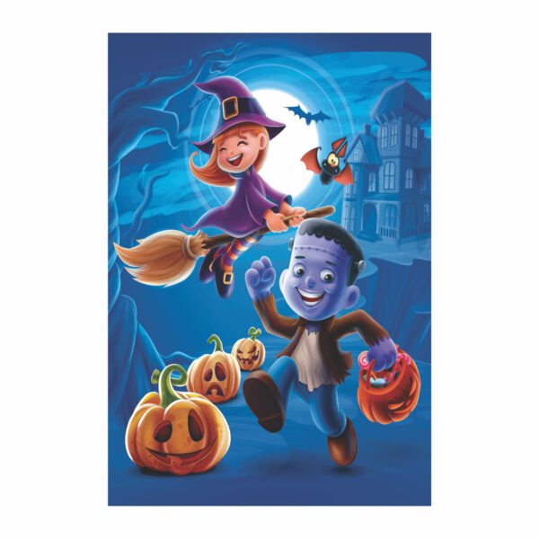 Painel de Festa Retangular 3D Halloween casadinho 1,50m x 2,20