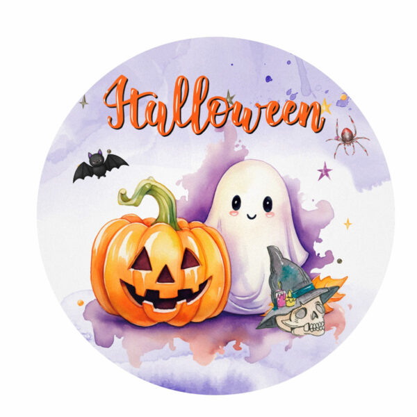 Painel Redondo 3D Halloween Tecido Sublimado 1,50m x 1,50m