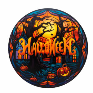 Painel Redondo 3D Halloween Tecido Sublimado 1,50m x 1,50m