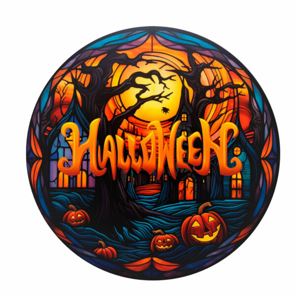 Painel Redondo 3D Halloween Tecido Sublimado 1,50m x 1,50m