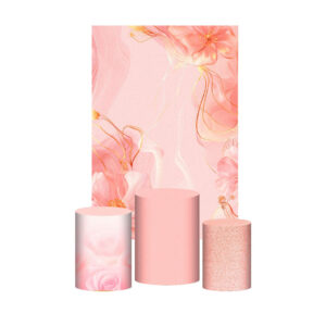 Kit Casado 15 Anos 3d Trio Capa Cilindro Retangular Tecido