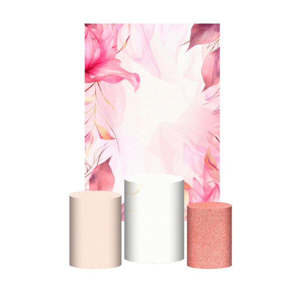 Kit Casado 15 Anos 3d Trio Capa Cilindro Retangular Tecido