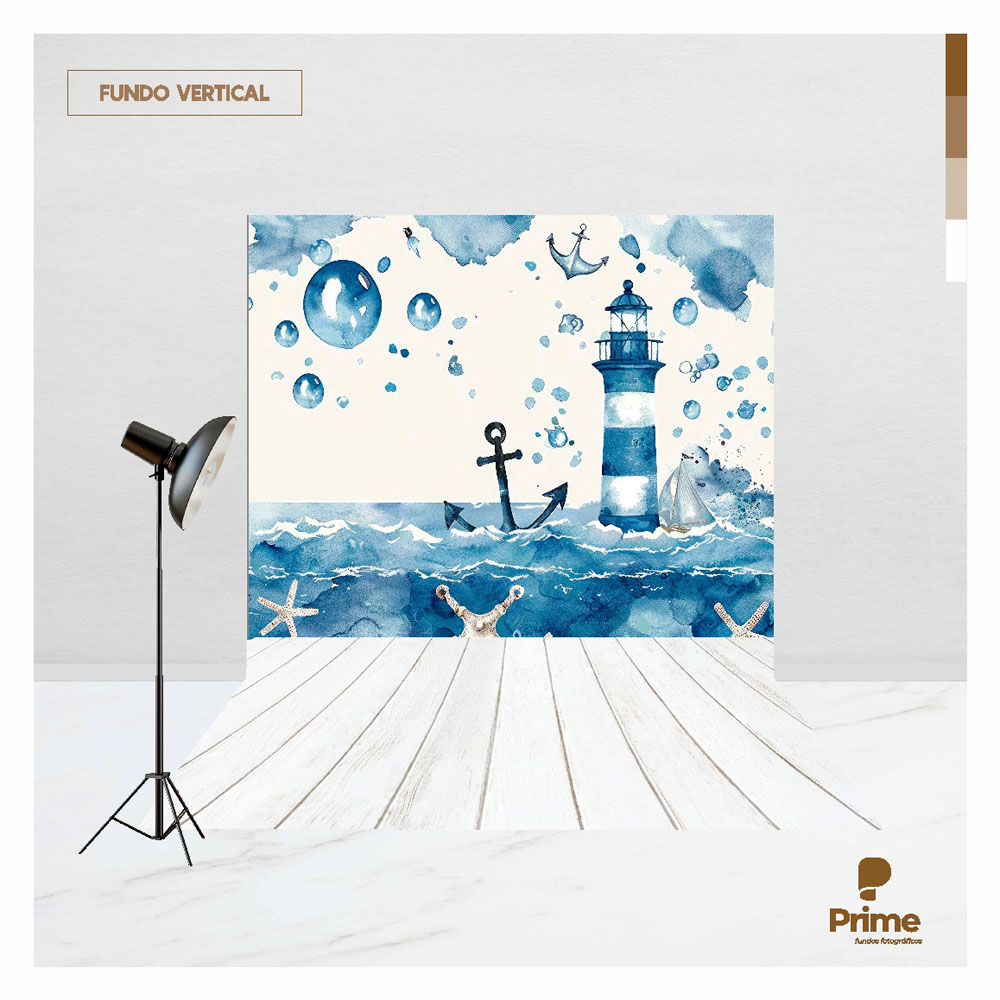 Fundo Fotográfico Cenário Marinheiro Tecido 2,20m x 1,50m F1047 - Imagem 2