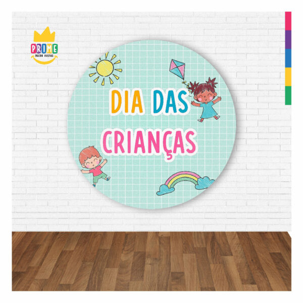 Painel Redondo 3D Dia das Crianças Abre Fácil 1,50m X 1,50m - Image 2