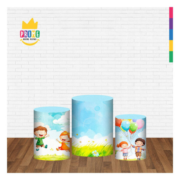 Trio Capa Cilindro Dia das Crianças 3D Em Tecido Com Elástico - Image 2