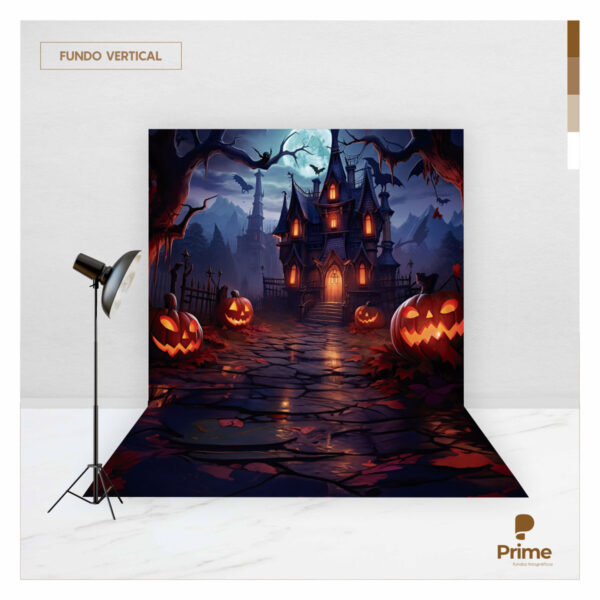 Fundo Fotográfico Halloween Casarão Tecido 2,20m x 1,50m F1178 - Image 2