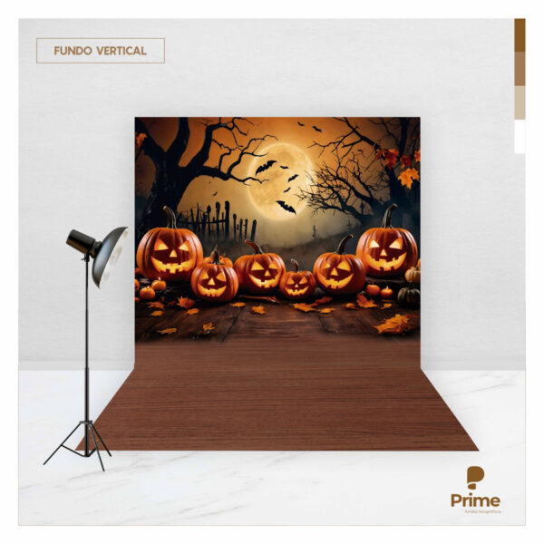 Fundo Fotográfico Halloween Aboboras Tecido 2,20m x 1,50m F1183 - Image 2