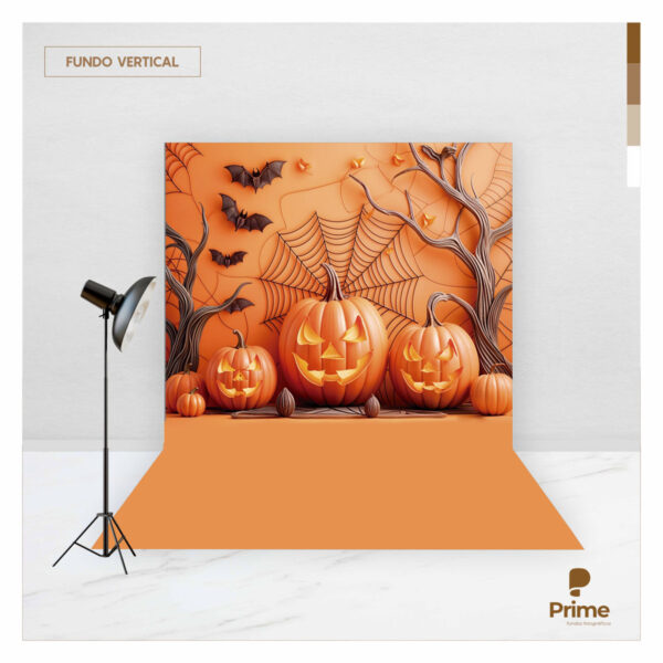 Fundo Fotográfico Halloween Abobora Tecido 2,20m x 1,50m F1186 - Image 2