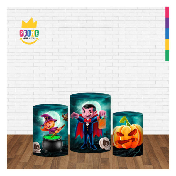 Trio Capa Cilindro Halloween 3D Em Tecido Com Elástico - Image 2