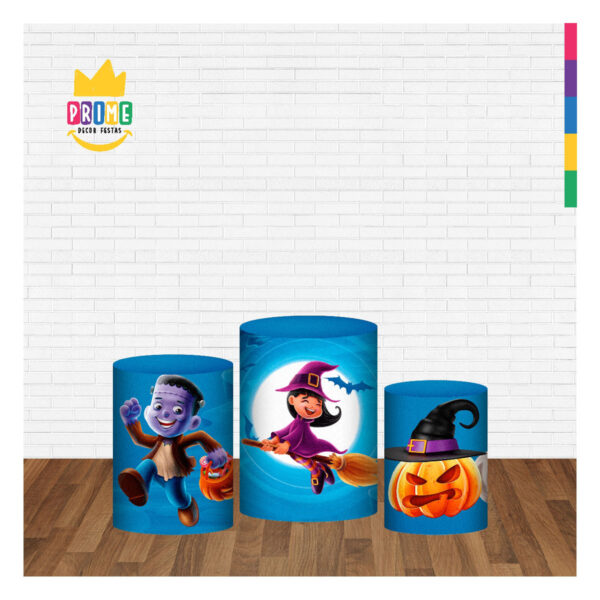 Trio Capa Cilindro Halloween 3D Em Tecido Com Elástico - Image 2
