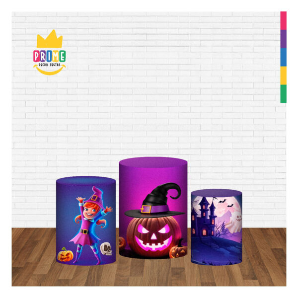 Trio Capa Cilindro Halloween 3D Em Tecido Com Elástico - Image 2
