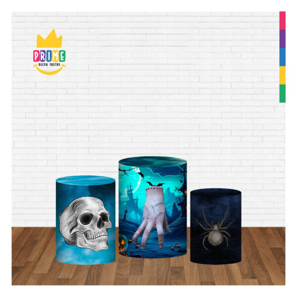 Trio Capa Cilindro Halloween 3D Em Tecido Com Elástico - Image 2