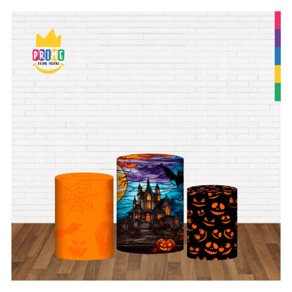 Trio Capa Cilindro Halloween 3D Em Tecido Com Elástico - Image 2