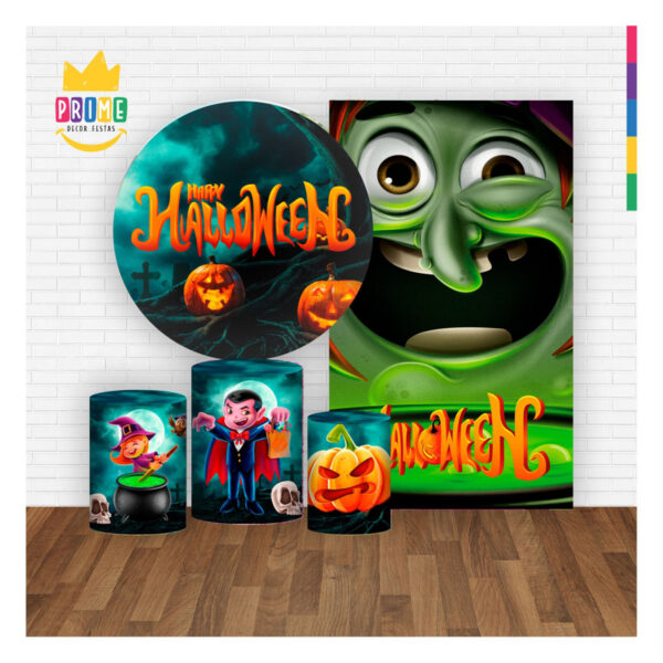 Kit Casado Halloween Painel Redondo Trio Capas Cilindro Retangular - Image 2