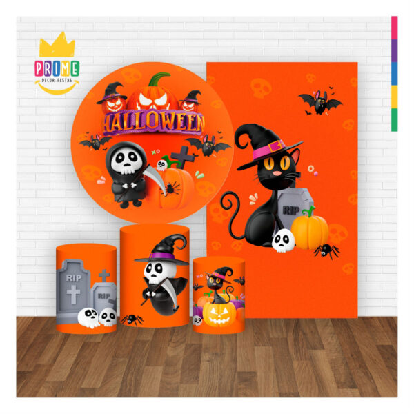 Kit Casado Halloween Painel Redondo Trio Capas Cilindro Retangular - Image 2