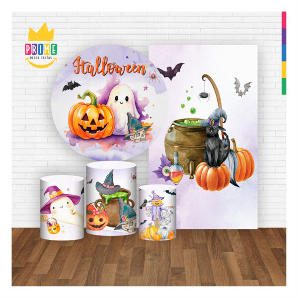 Kit Casado Halloween Painel Redondo Trio Capas Cilindro Retangular - Image 2