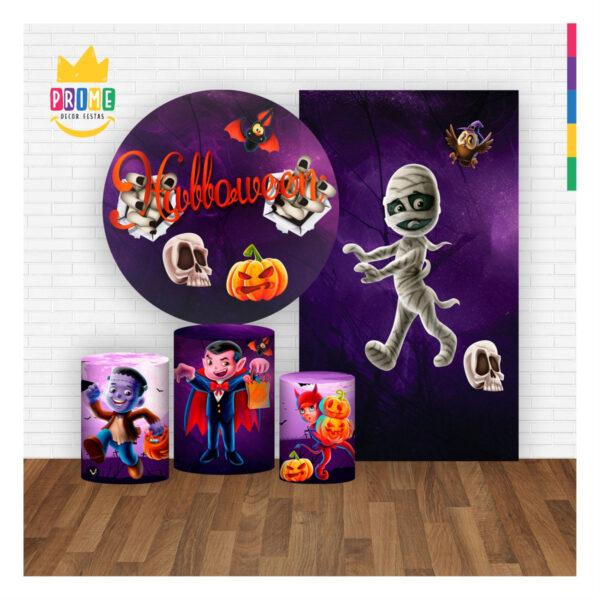 Kit Casado Halloween Painel Redondo Trio Capas Cilindro Retangular - Image 2