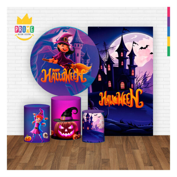 Kit Casado Halloween Painel Redondo Trio Capas Cilindro Retangular - Image 2